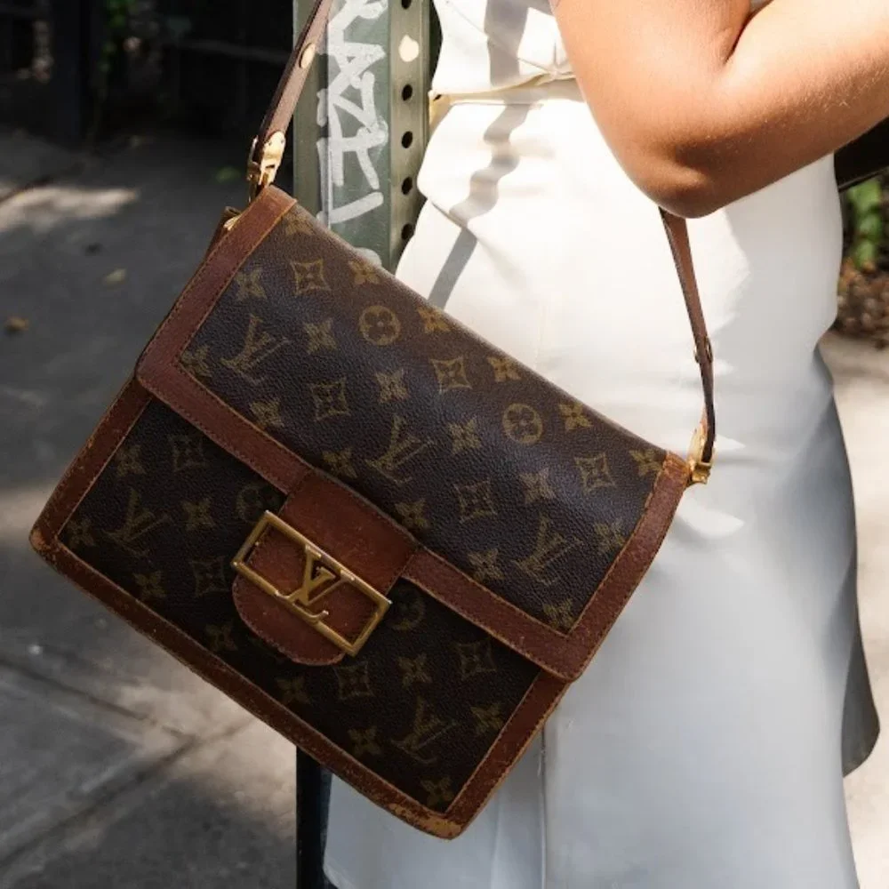 louis vuitton backpack 1980 Vintage Montsouris GM Monogram Denim Navy Blue Mills Jewelers & Loan This is an authentic Louis Vuitton Early 1980s Randonne
